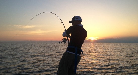 sunset fishing bbq